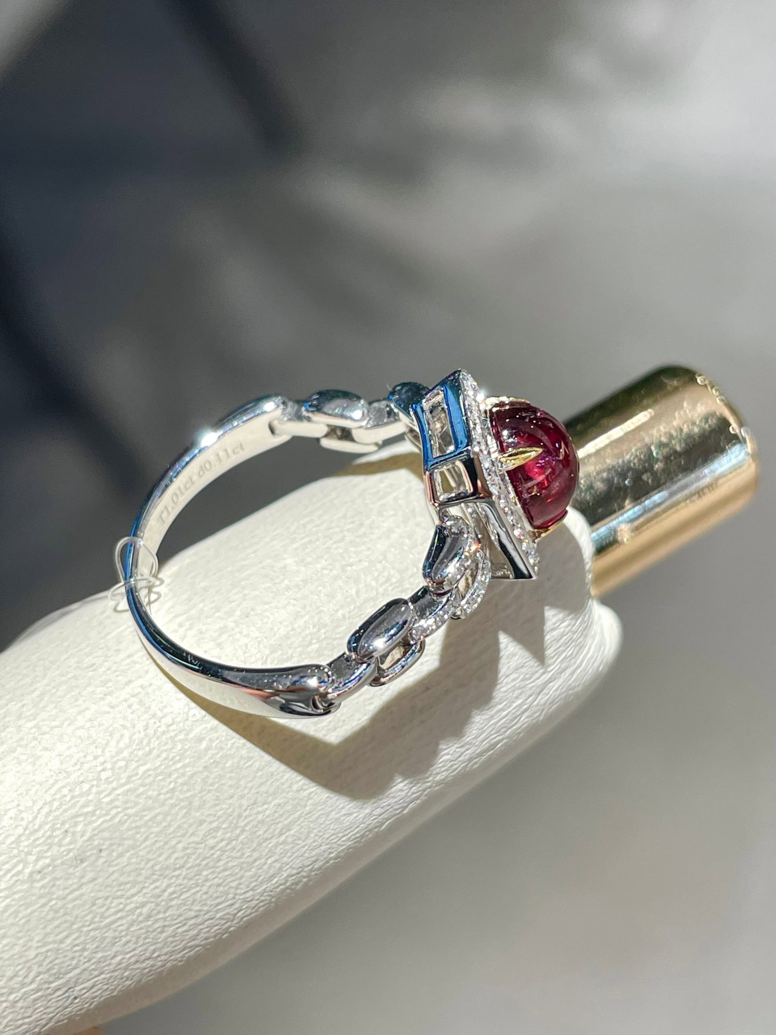 14k Gold 1.01 Ct Natural Tourmaline & Diamond Ring - 3