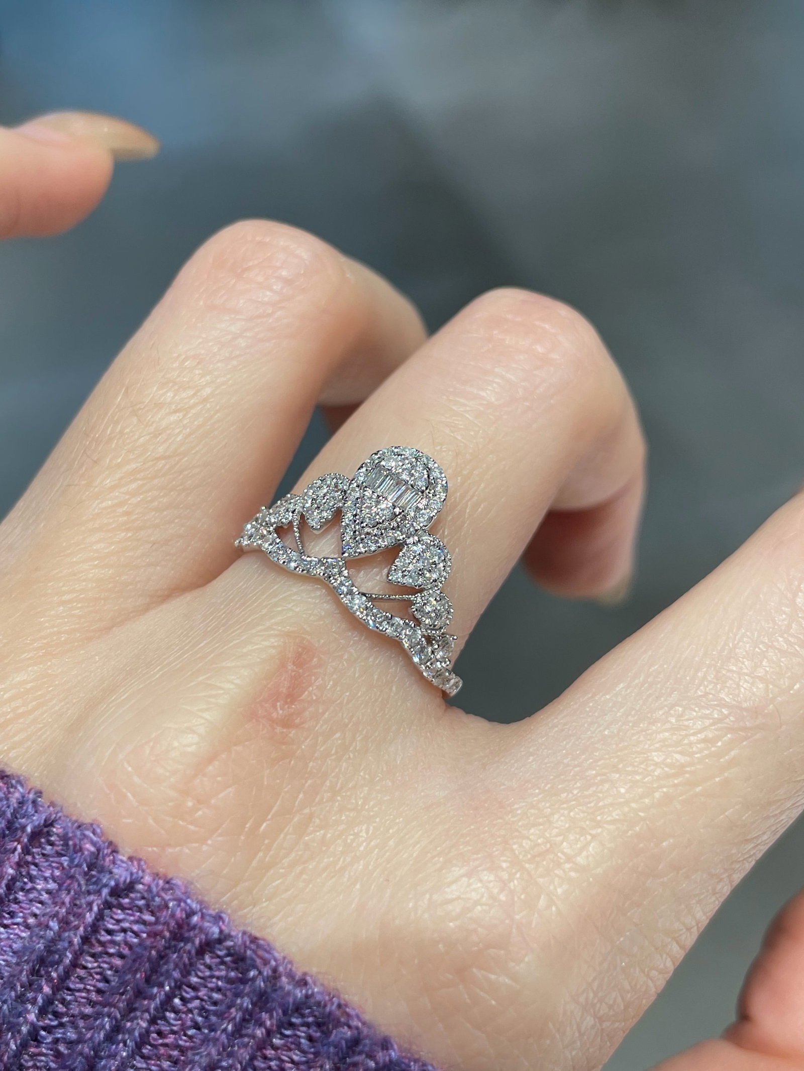 14k Gold 0.5 Ct Natural H Diamond Ring - 3