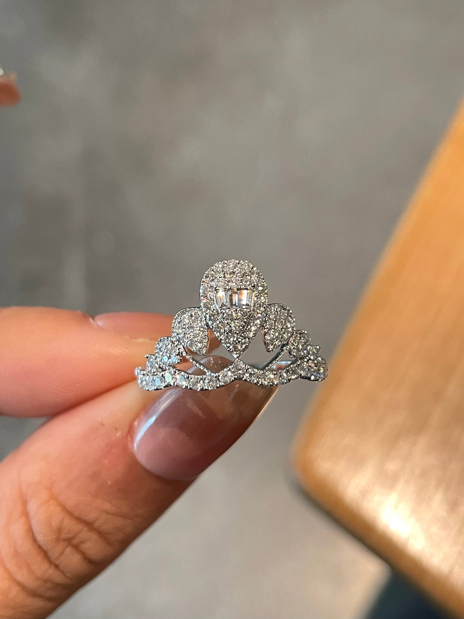 14k Gold 0.5 Ct Natural H Diamond Ring - 5