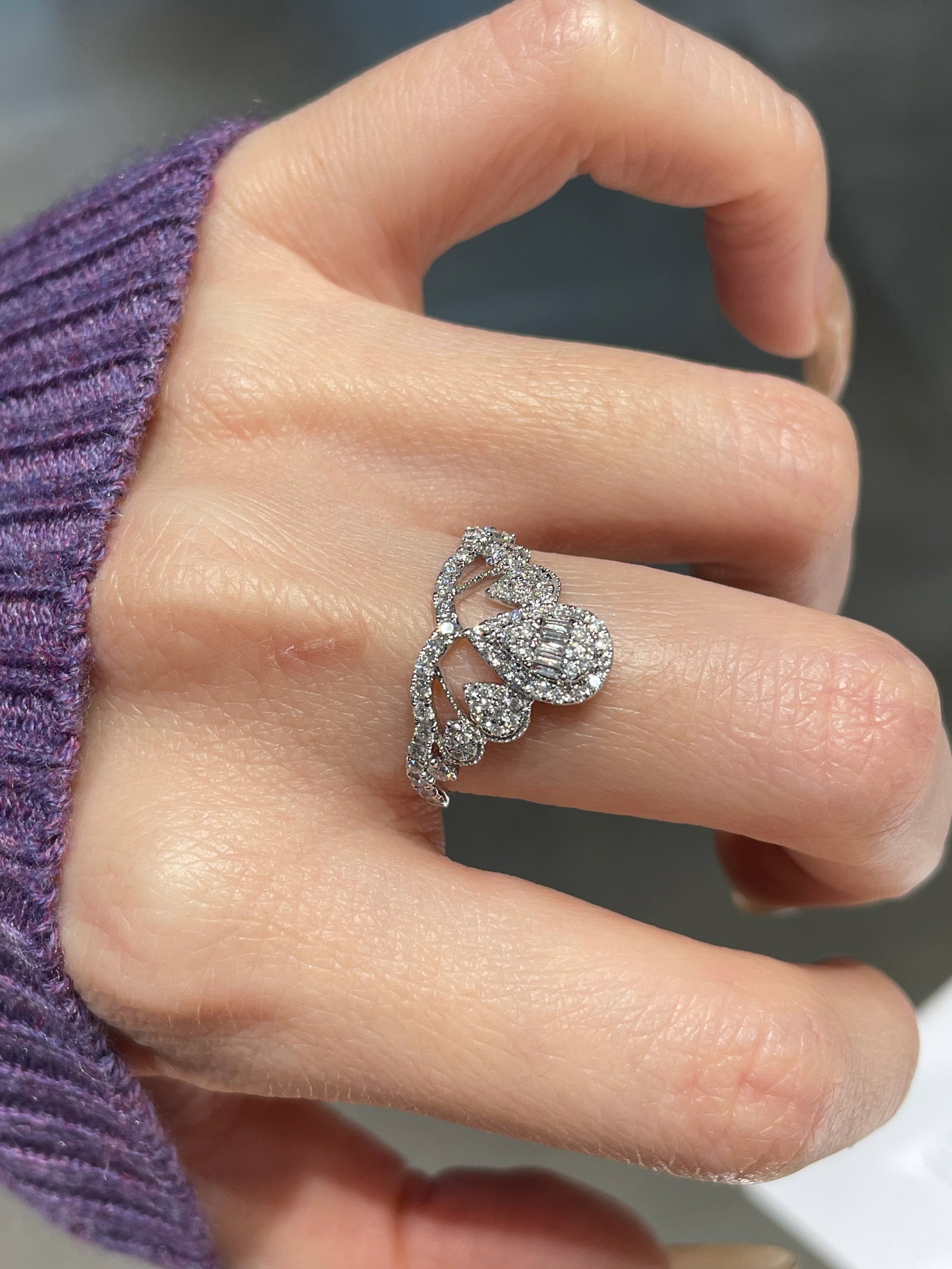 14k Gold 0.5 Ct Natural H Diamond Ring - 6