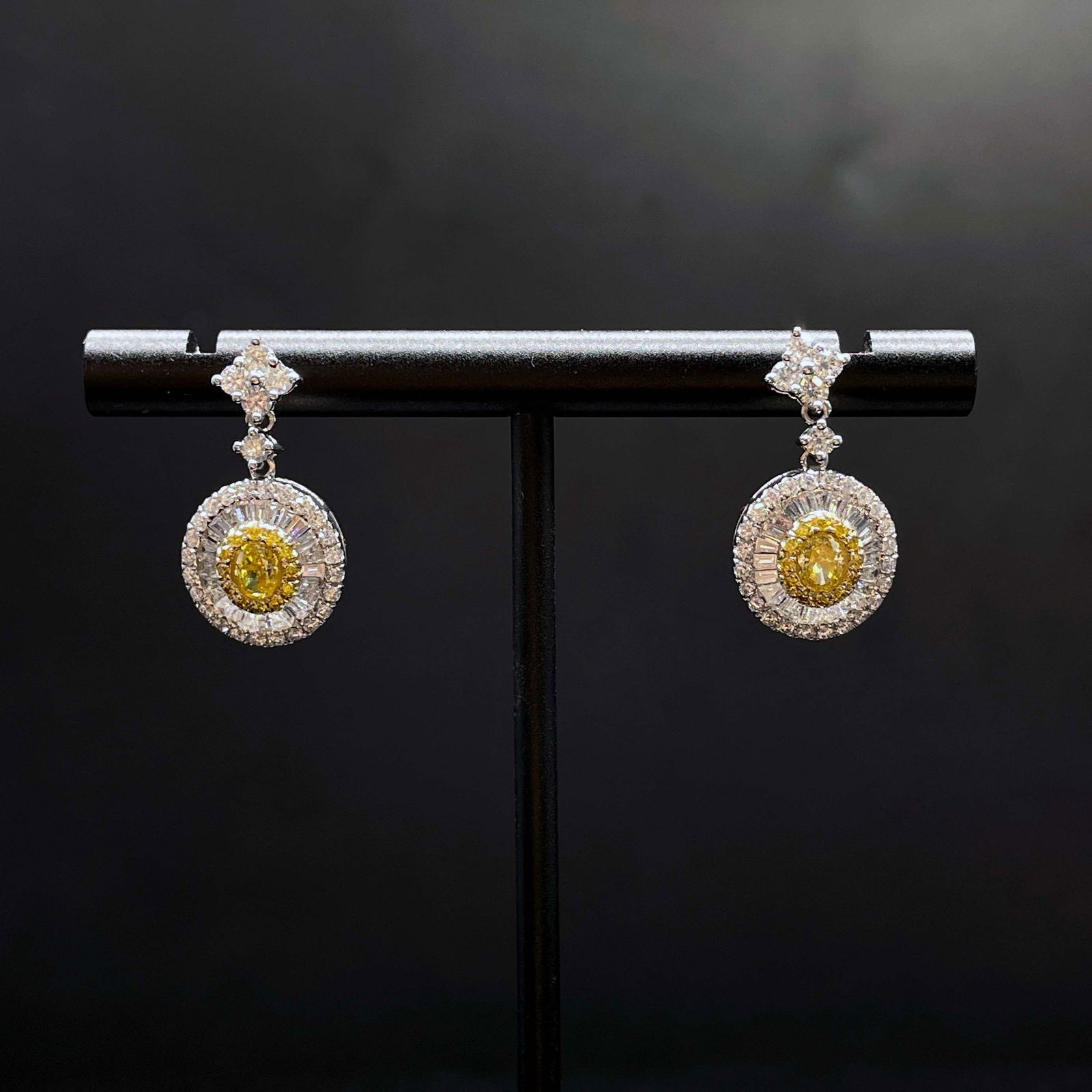 14k Gold 1.30 Ct Natural Color Diamond Earrings (1 of 6)