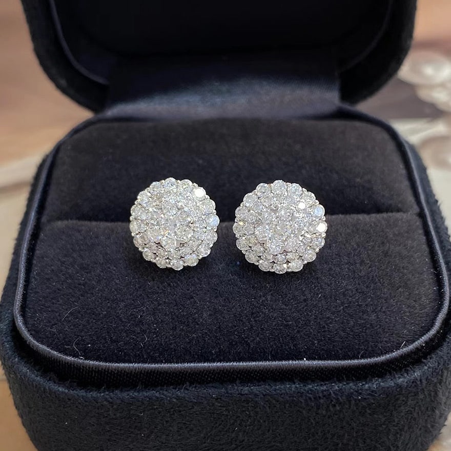 14k Gold 1 Ct Natural H Diamond Earrings: Ref:231060251 // gold content:14k gold // main gemstone:diamond // shape:round // carat weight:1ct // clarity grade:vs-si // color:h // treatment:natural // cut grade:g // Condition: New Low Estimate