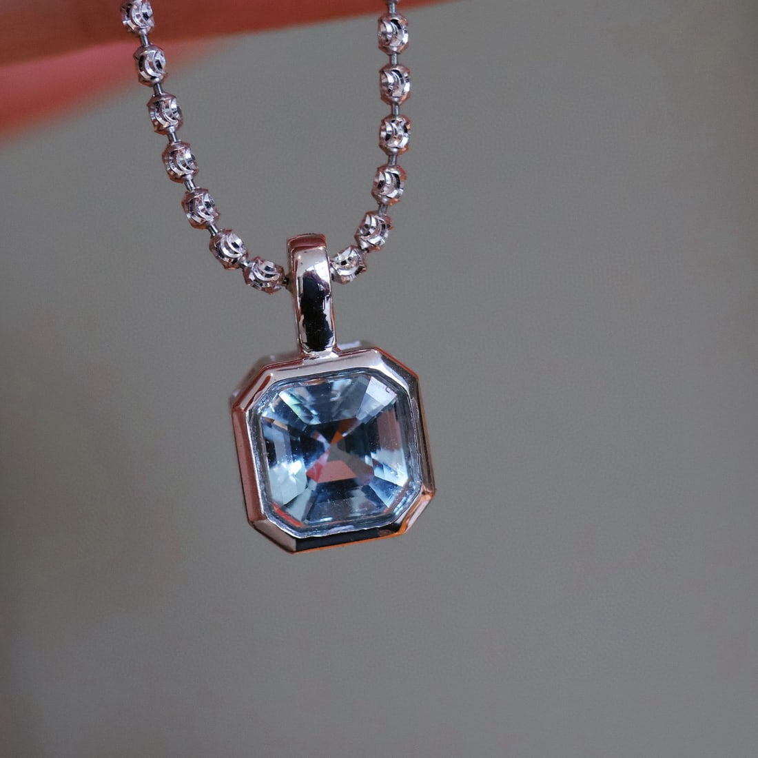 14k Gold 1.6 Ct Natural Aquamarine Pendant( Without Chain ) (1 of 6)