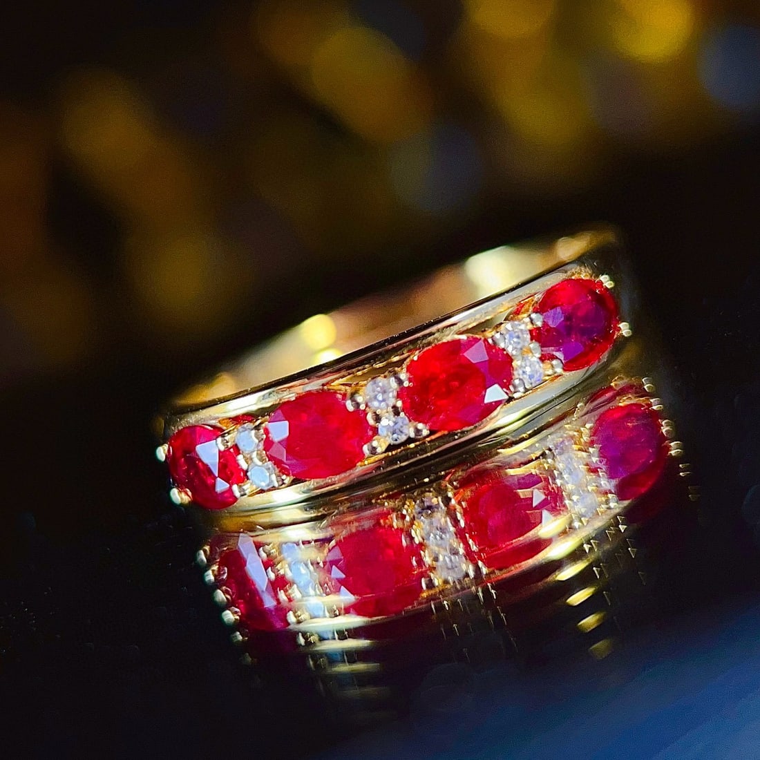 14k Gold 1 Ct Natural Ruby & Diamond Ring - 2