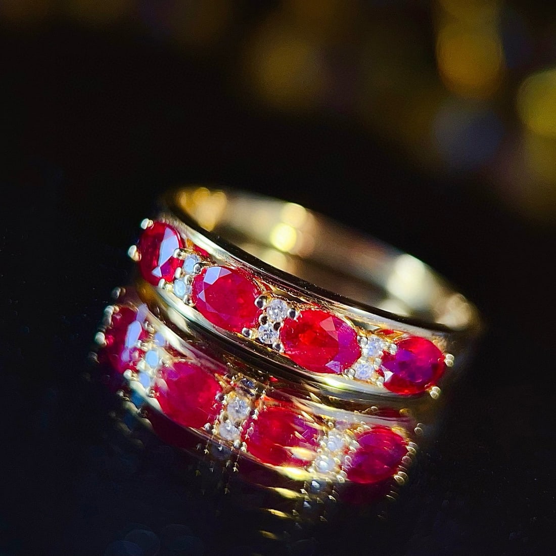 14k Gold 1 Ct Natural Ruby & Diamond Ring - 3