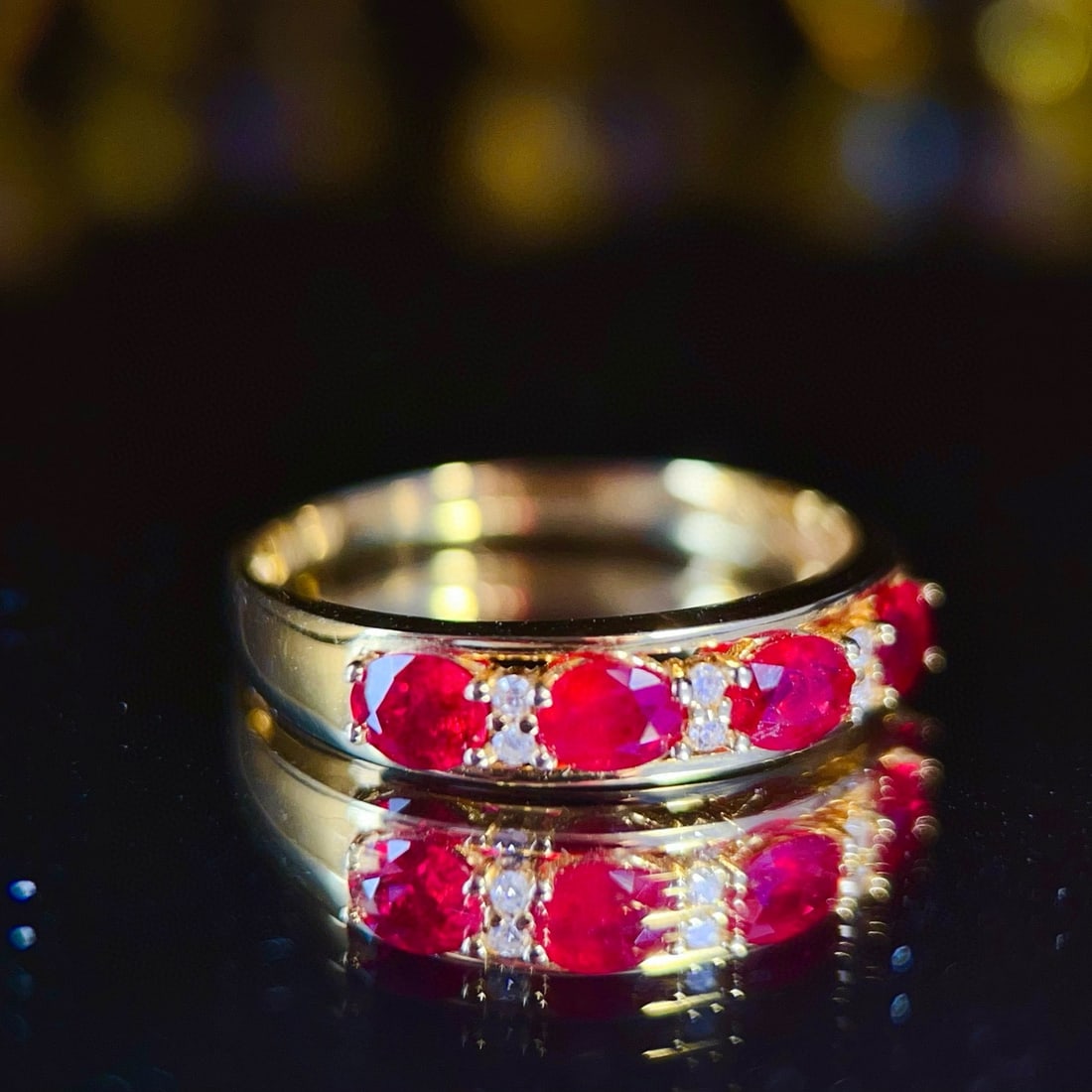 14k Gold 1 Ct Natural Ruby & Diamond Ring - 4