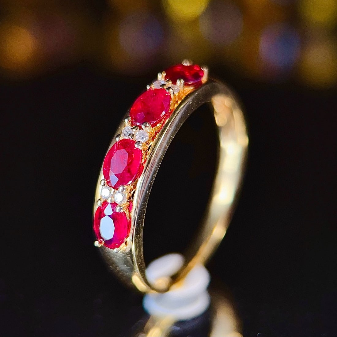 14k Gold 1 Ct Natural Ruby & Diamond Ring - 5