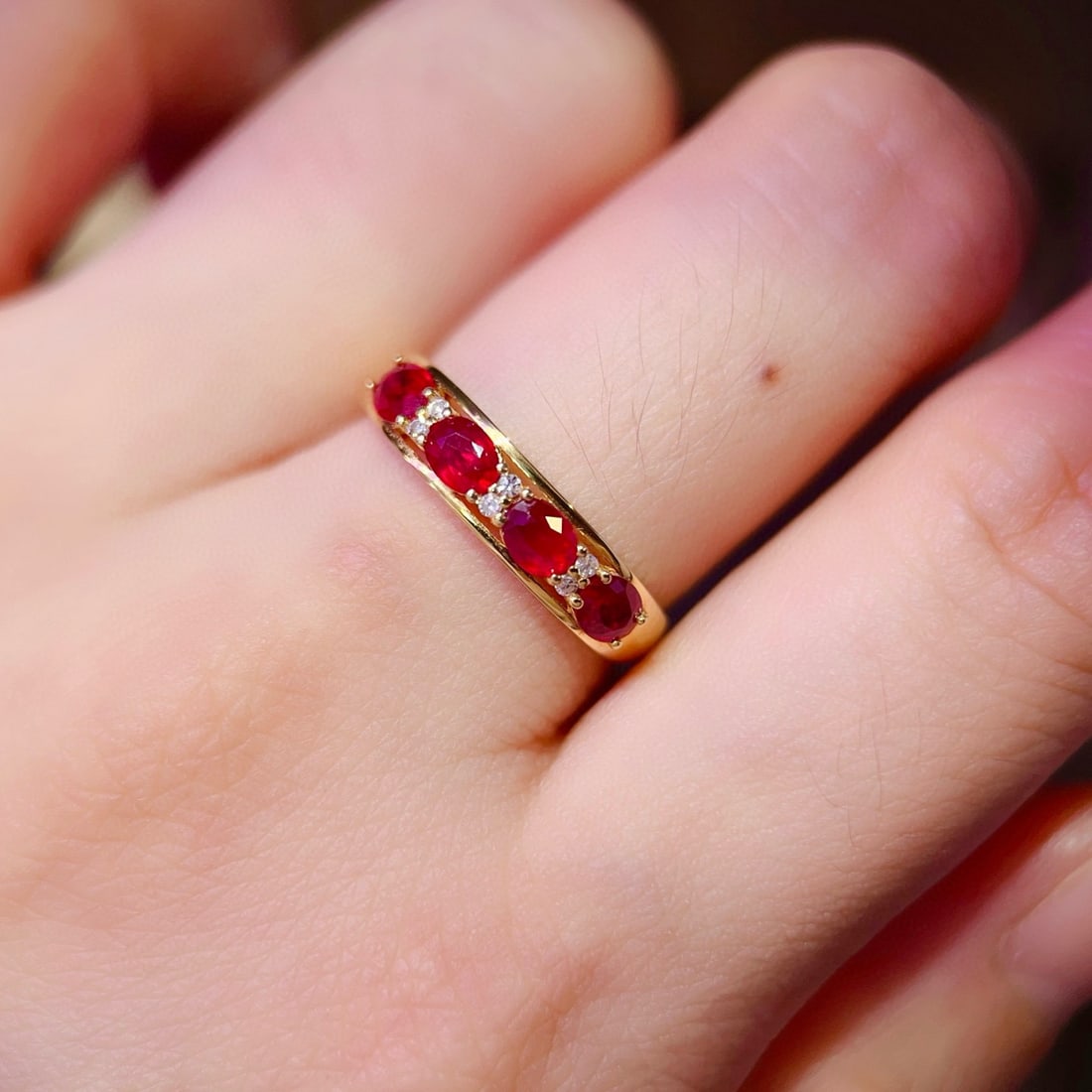 14k Gold 1 Ct Natural Ruby & Diamond Ring - 6