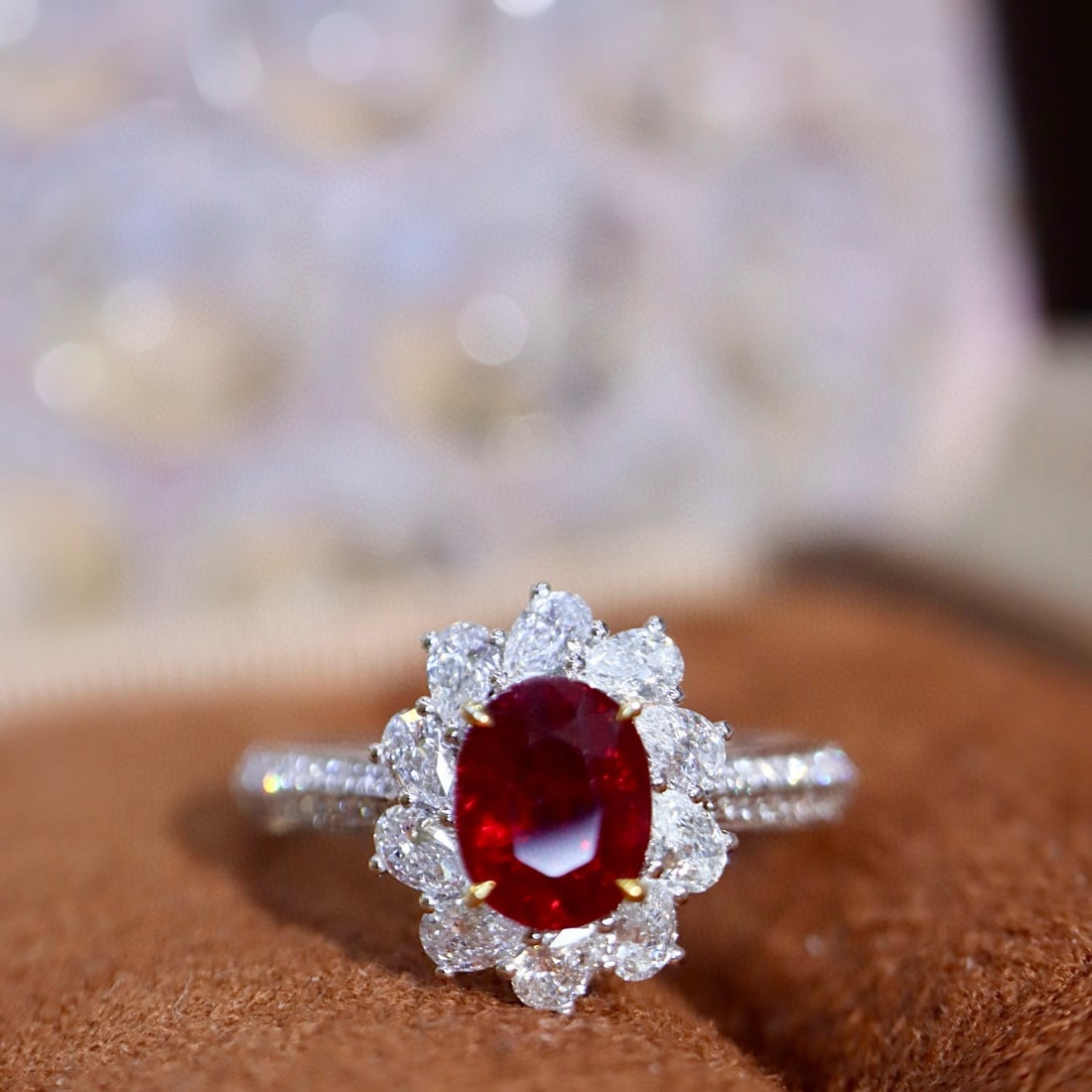 14k Gold 1.80 Ctw Vivid Red Natural Ruby & Diamond Ring (1 of 8)