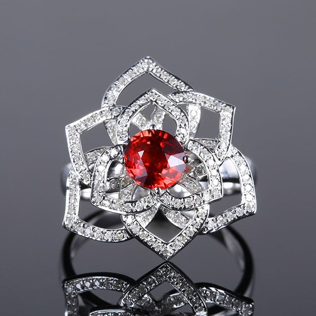 14k Gold 1.35 Ctw Natural Ruby & Diamond Ring: Ref:231069092 // gold content:14k gold // ring size:7. 25us // // main gemstone:ruby // shape:oval // carat weight:1. 00ct // color:red // treatment:natural // // adjacent gemstone 2 : diamond // numb