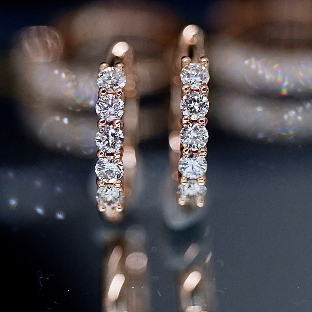 14k Gold 0.3 Ct Natural H Diamond Earrings (1 of 3)