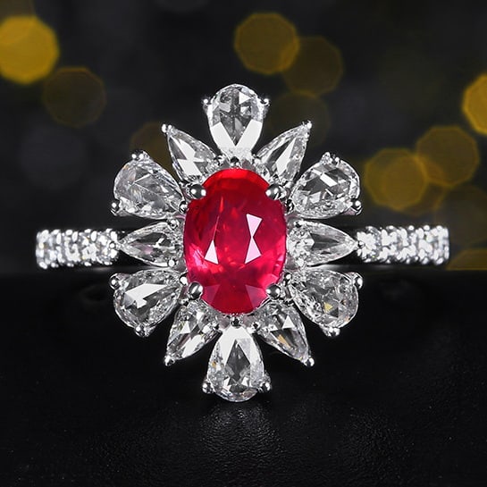14k Gold 1.01 Ct Natural Ruby & Diamond Ring (1 of 8)