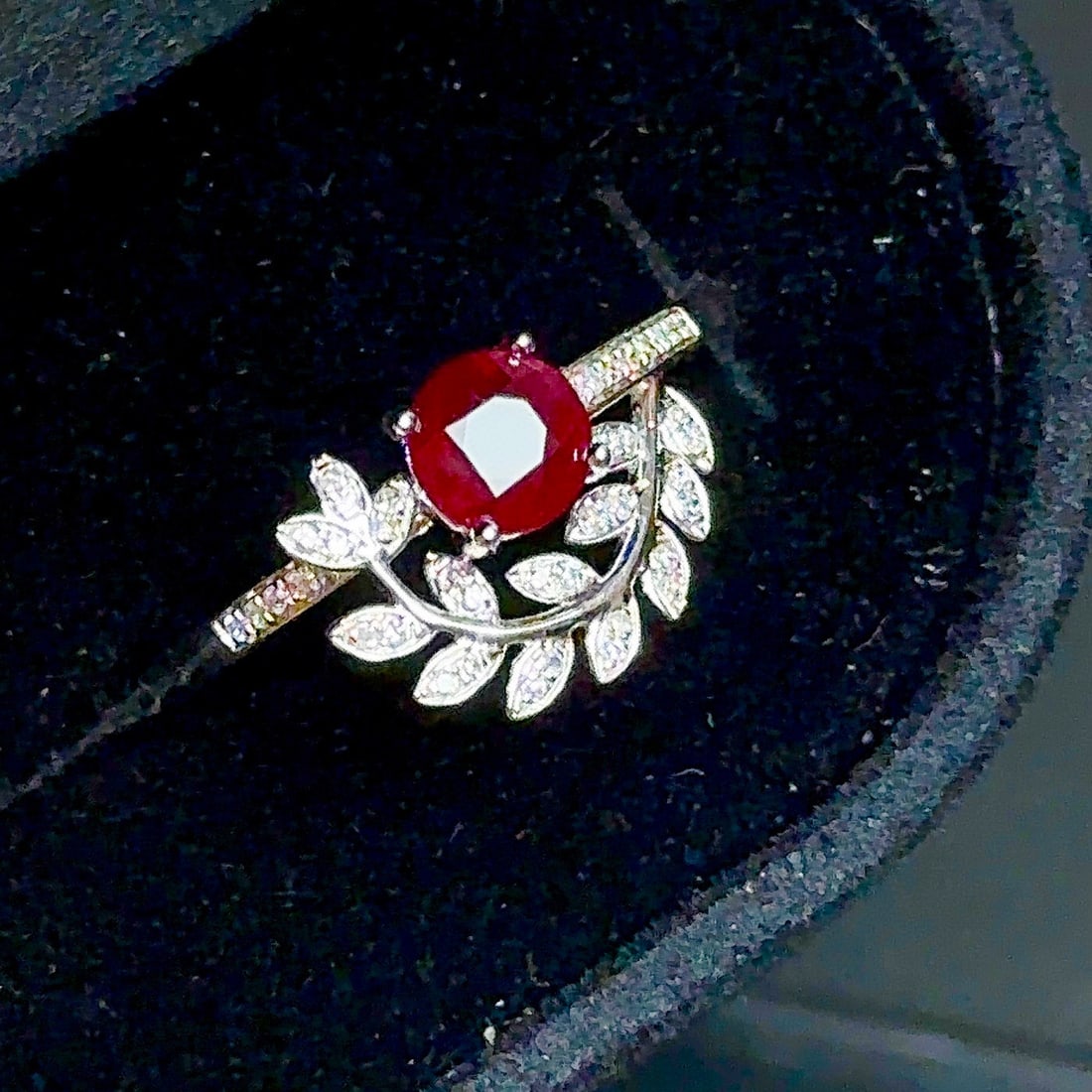 14k Gold 0.8 Ct Natural Ruby & Diamond Ring (1 of 4)