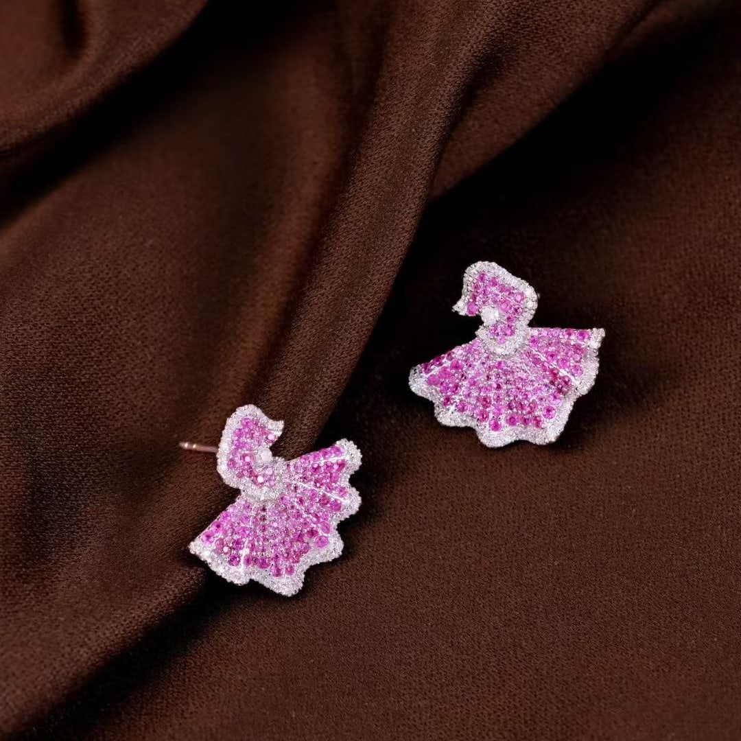 14k Gold 2.52 Ctw Natural Sapphire & Diamond Earrings - 2