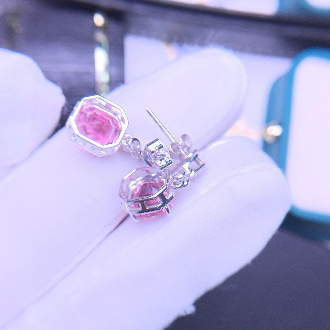 14k Gold 5.29 Ctw Natural Tourmaline & Diamond Earrings - 5