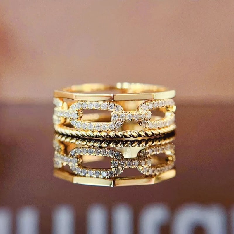 14k Gold 0.23 Ct Natural H Diamond Ring (1 of 5)