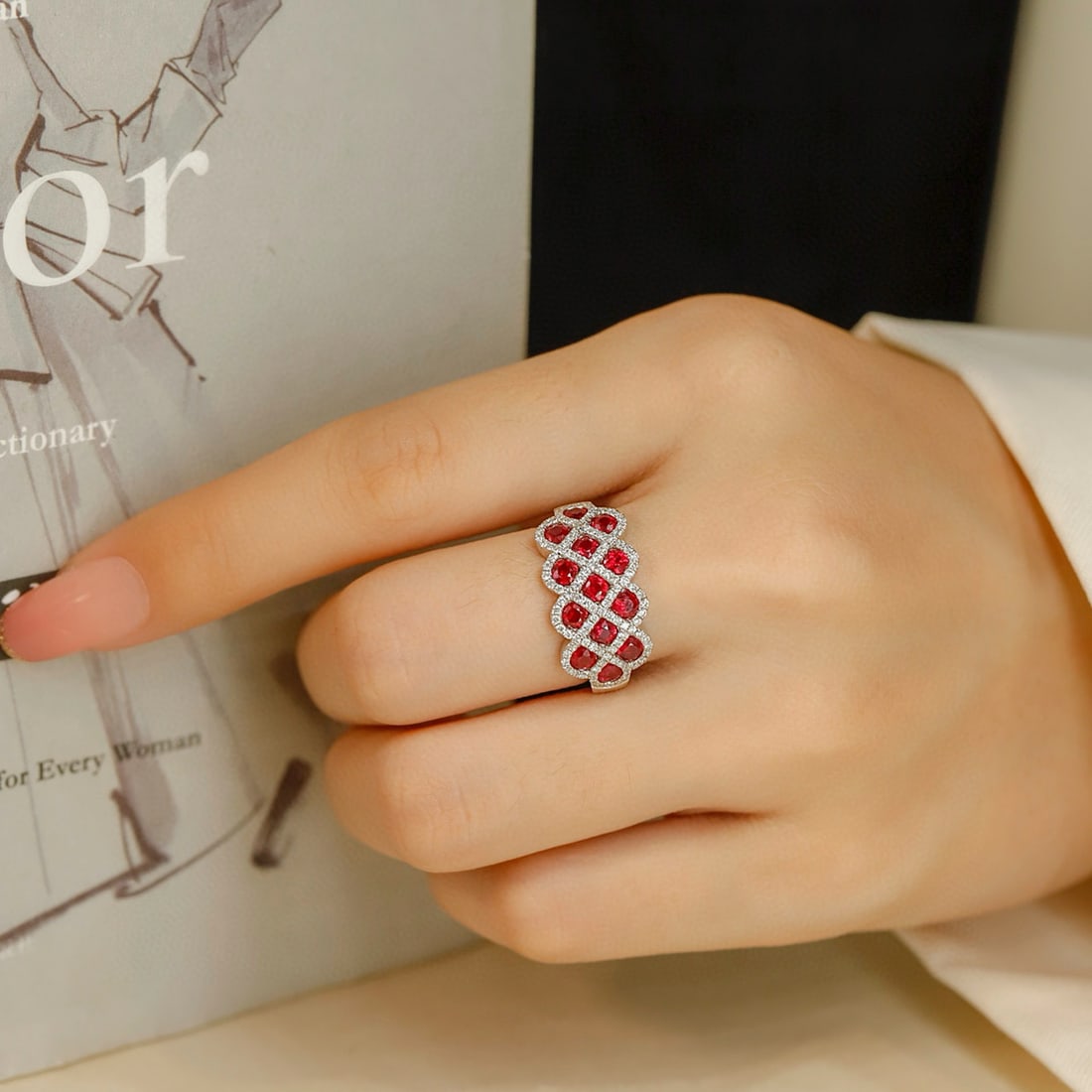 14k Gold 1.61 Ctw Natural Ruby & Diamond Ring - 6