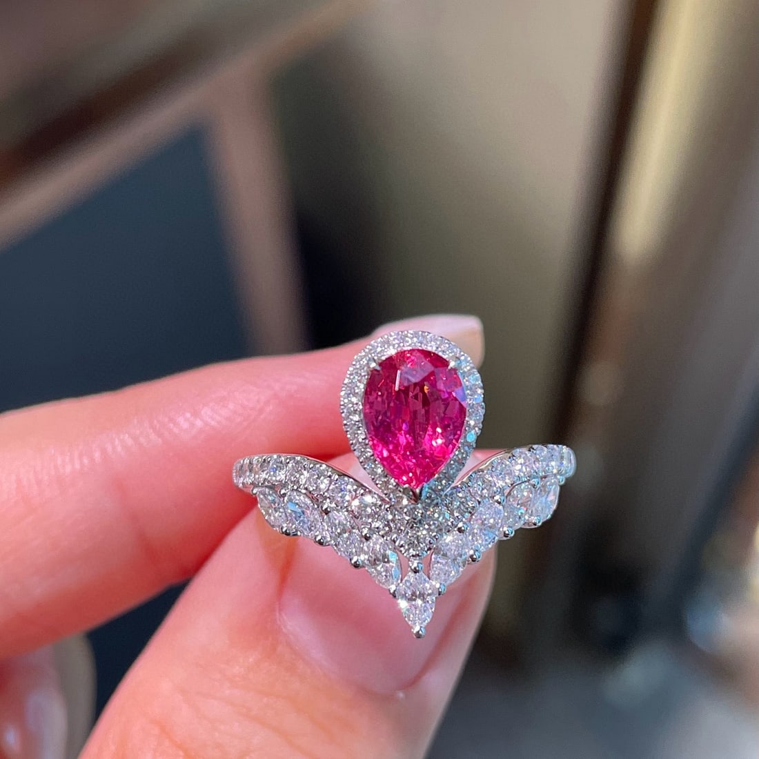 14k Gold 2.01 Ctw Natural Spinel & Diamond Ring - 2