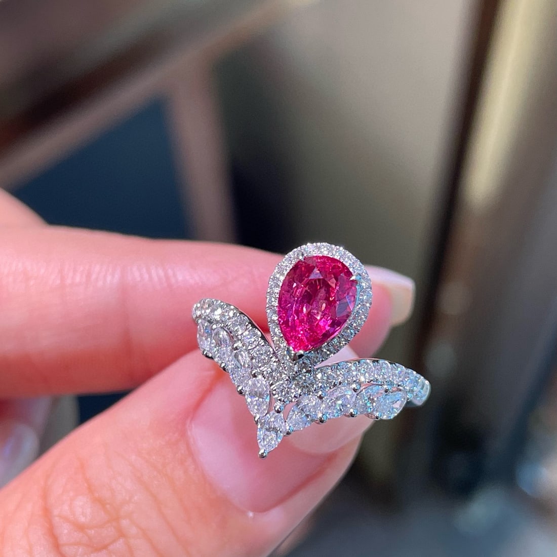 14k Gold 2.01 Ctw Natural Spinel & Diamond Ring - 3