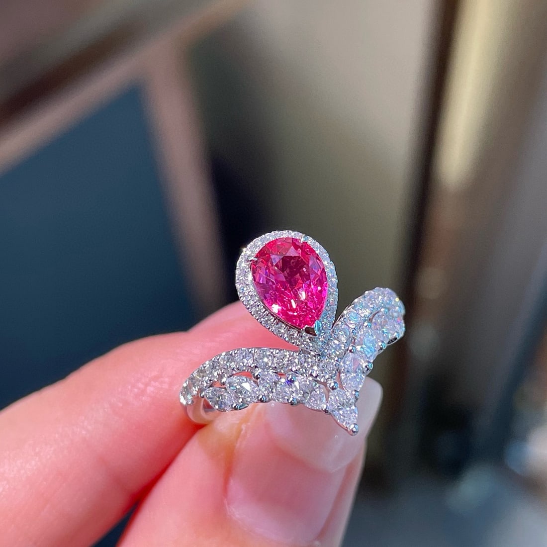 14k Gold 2.01 Ctw Natural Spinel & Diamond Ring - 4