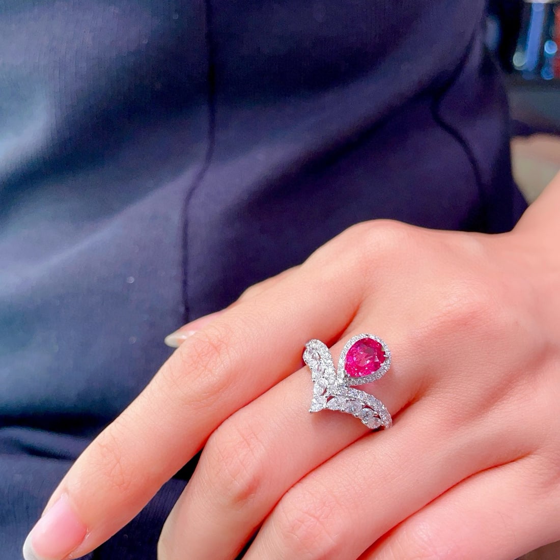 14k Gold 2.01 Ctw Natural Spinel & Diamond Ring - 6