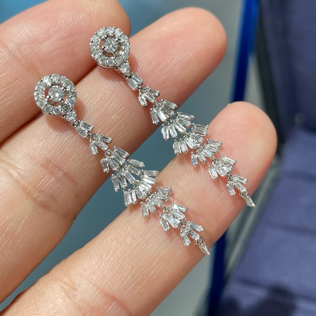 14k Gold 0.73 Ct Natural H Diamond Earrings (1 of 7)