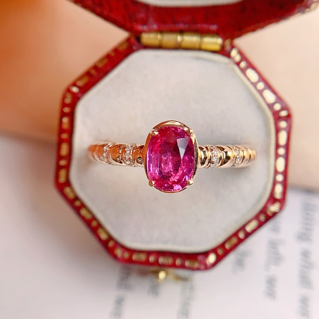 14k Gold 1.25 Ct Natural Ruby & Diamond Ring (1 of 7)