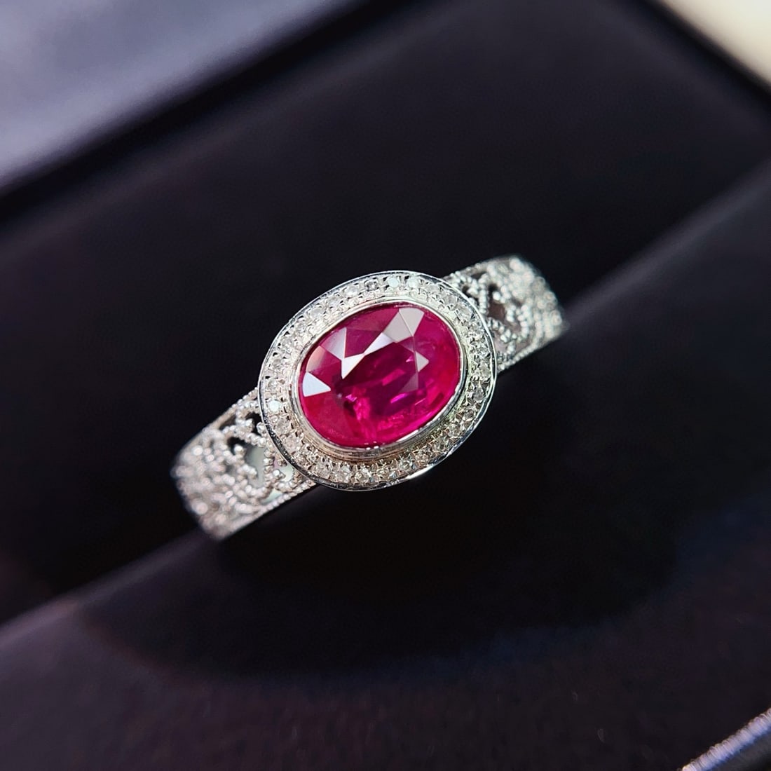 14k Gold 1.10 Ct Natural Ruby & Diamond Ring (1 of 7)