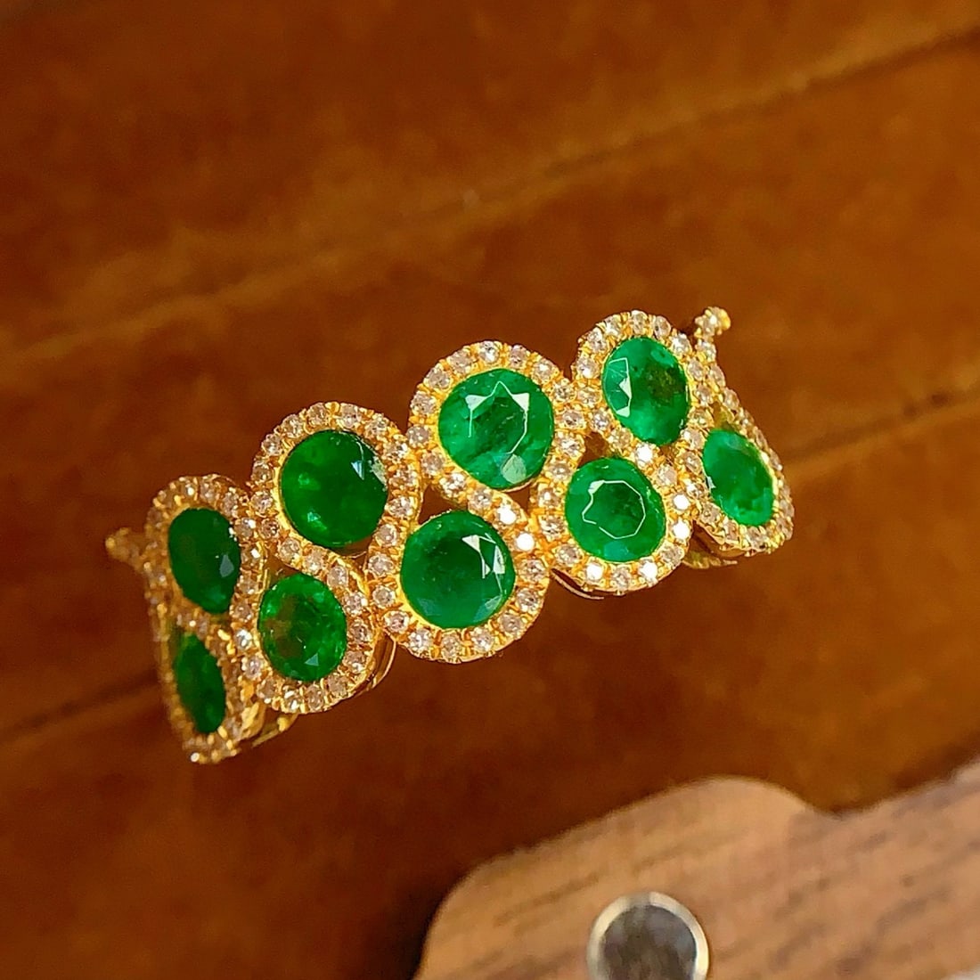 14k Gold 2 Ct Vivid Green Natural Emerald & Diamond Ring (1 of 8)