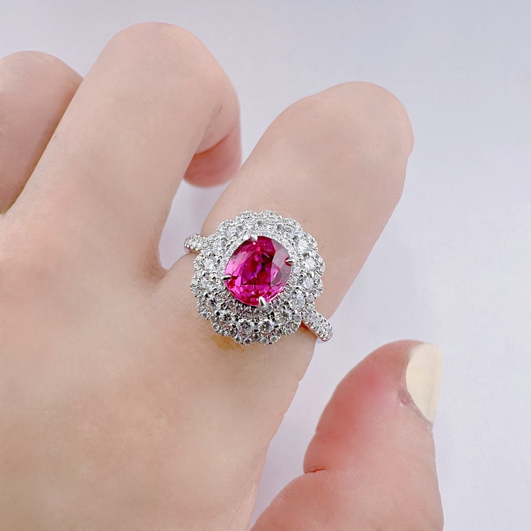 14k Gold 1.78 Ctw Natural Ruby & Diamond Ring - 4