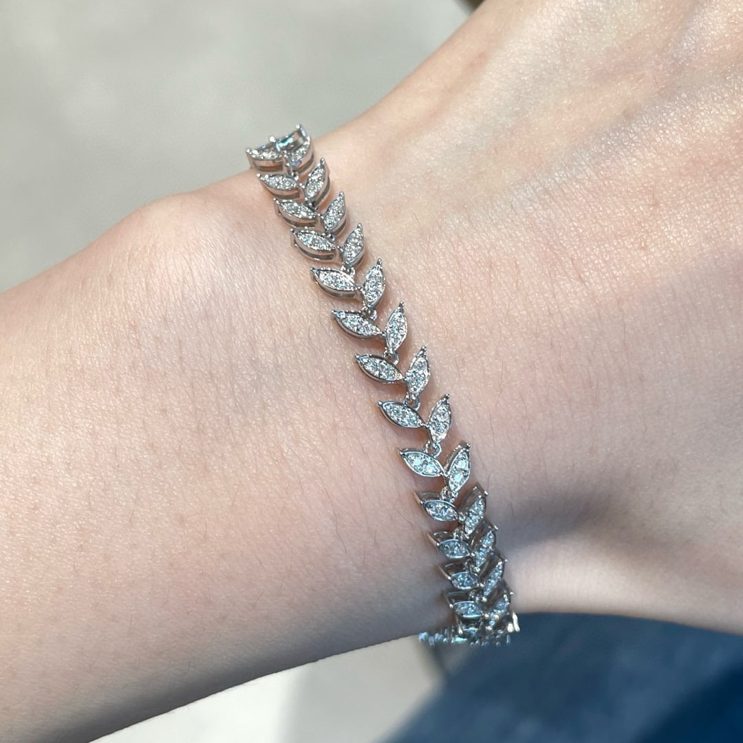 14k Gold 1.00 Ct Natural H Diamond Bracelet (1 of 5)