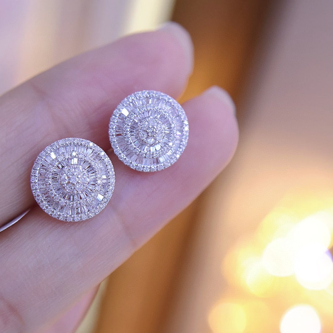 14k Gold 0.8 Ct Natural H Diamond Earrings (1 of 7)