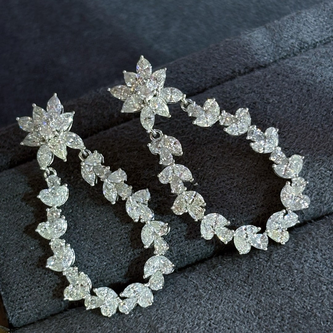 14k Gold 3.3 Ct Natural H Diamond Earrings (1 of 6)