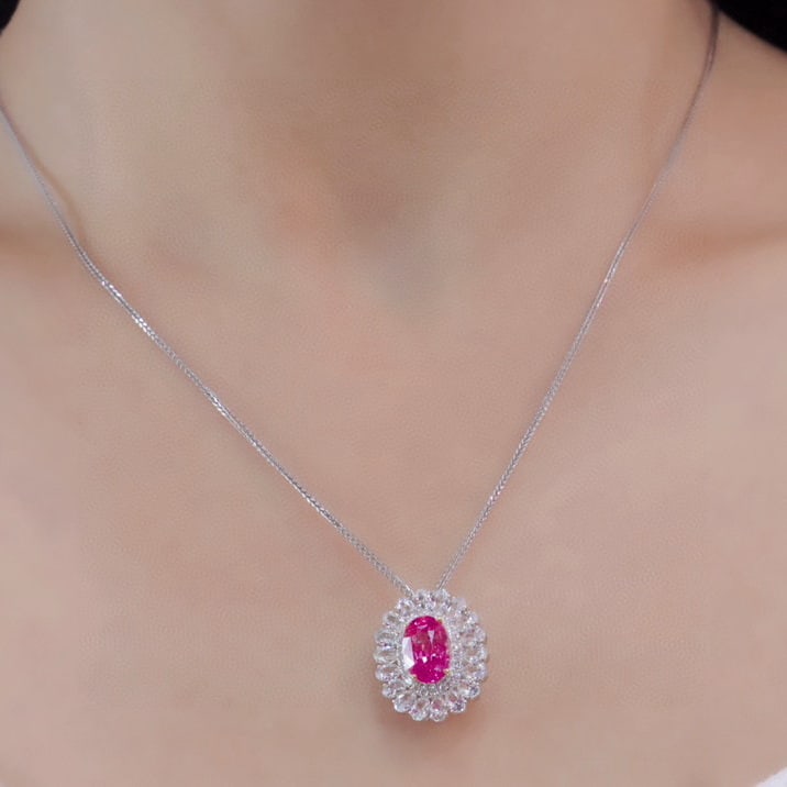 14k Gold 1.78 Ctw Natural Spinel & Diamond Ring/pendant( Without Chain ) - 5