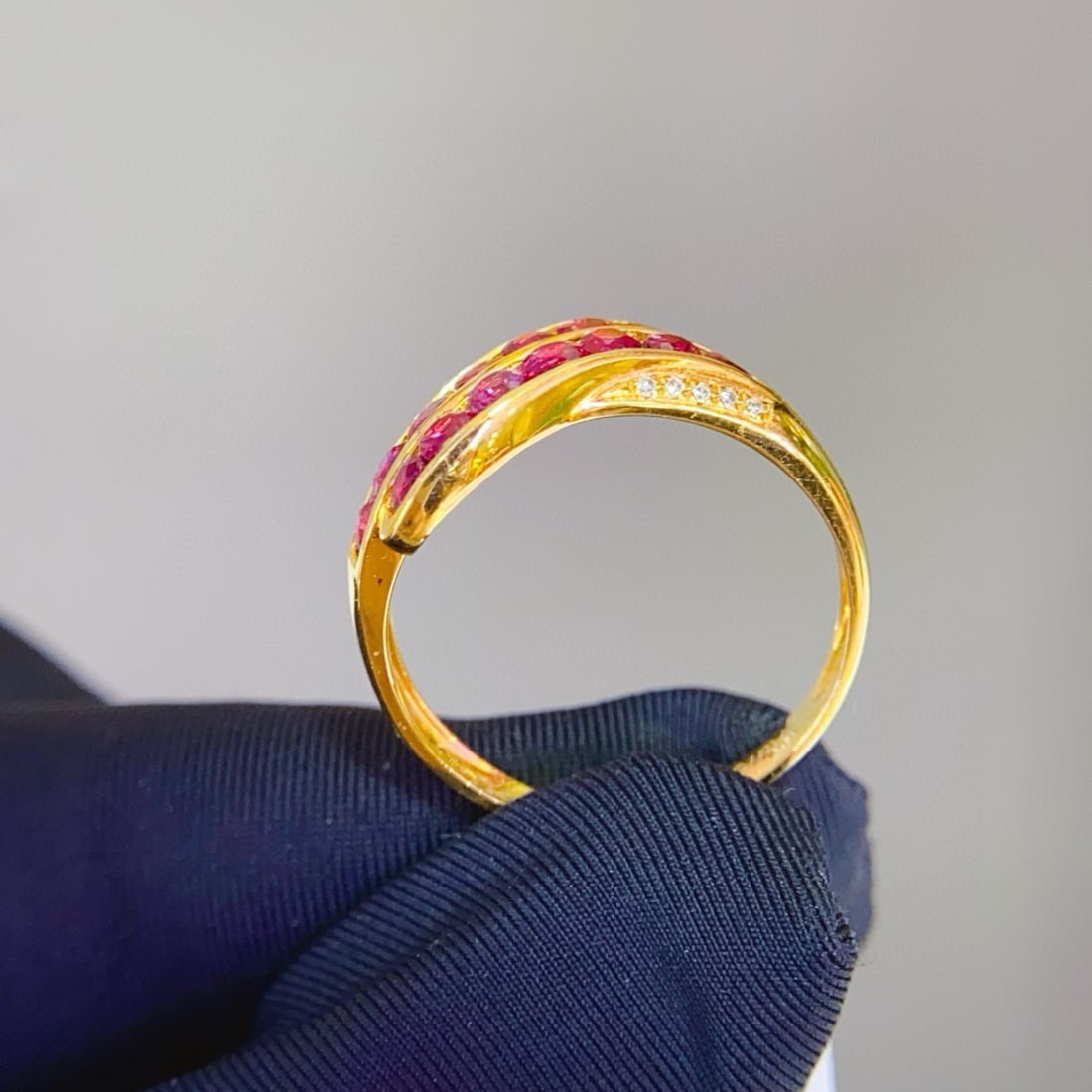 14k Gold 1.2 Ct Natural Ruby & Diamond Ring - 4