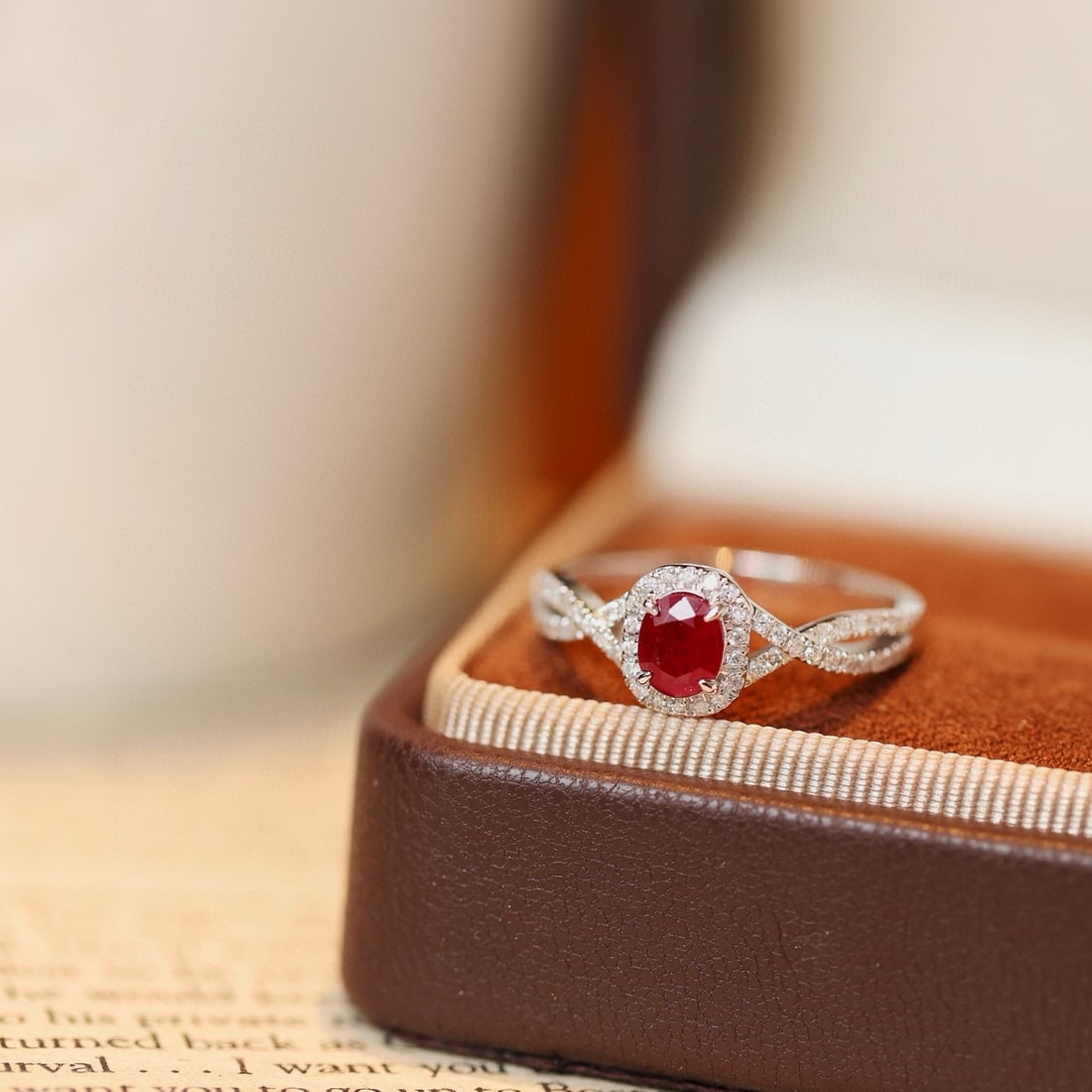 14k Gold 0.87 Ctw Natural Ruby & Diamond Ring: Ref:231074317 // gold content:14k gold // ring size:7. 25us // // main gemstone:ruby // shape:oval // carat weight:0. 6ct // color:red // treatment:natural // // adjacent gemstone 2 : diamond //