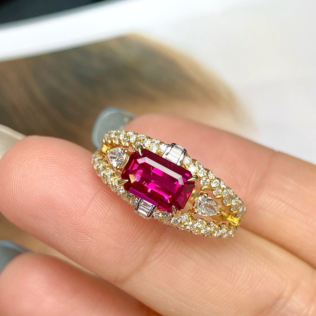 14k Gold 2.11 Ctw Natural Ruby & Diamond Ring (1 of 9)