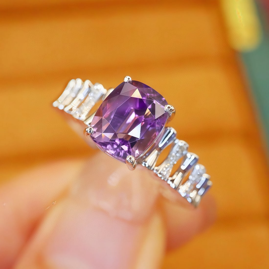 14k Gold 2.09 Ctw Natural Spinel & Diamond Ring - 2