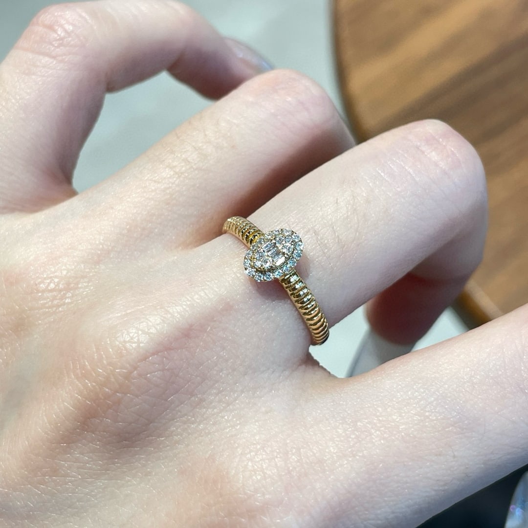 14k Gold 0.15 Ct Natural H Diamond Ring (1 of 6)