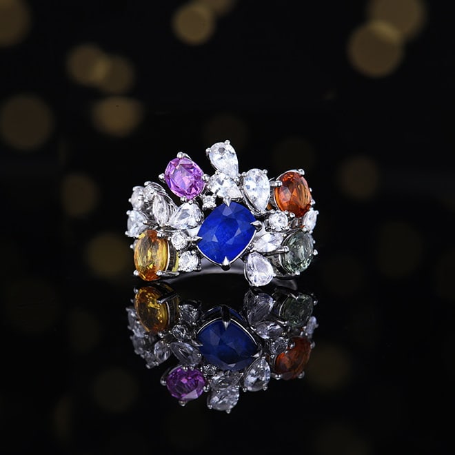 14k Gold 6.05 Ctw Natural Sapphire & Sapphire Ring (1 of 7)