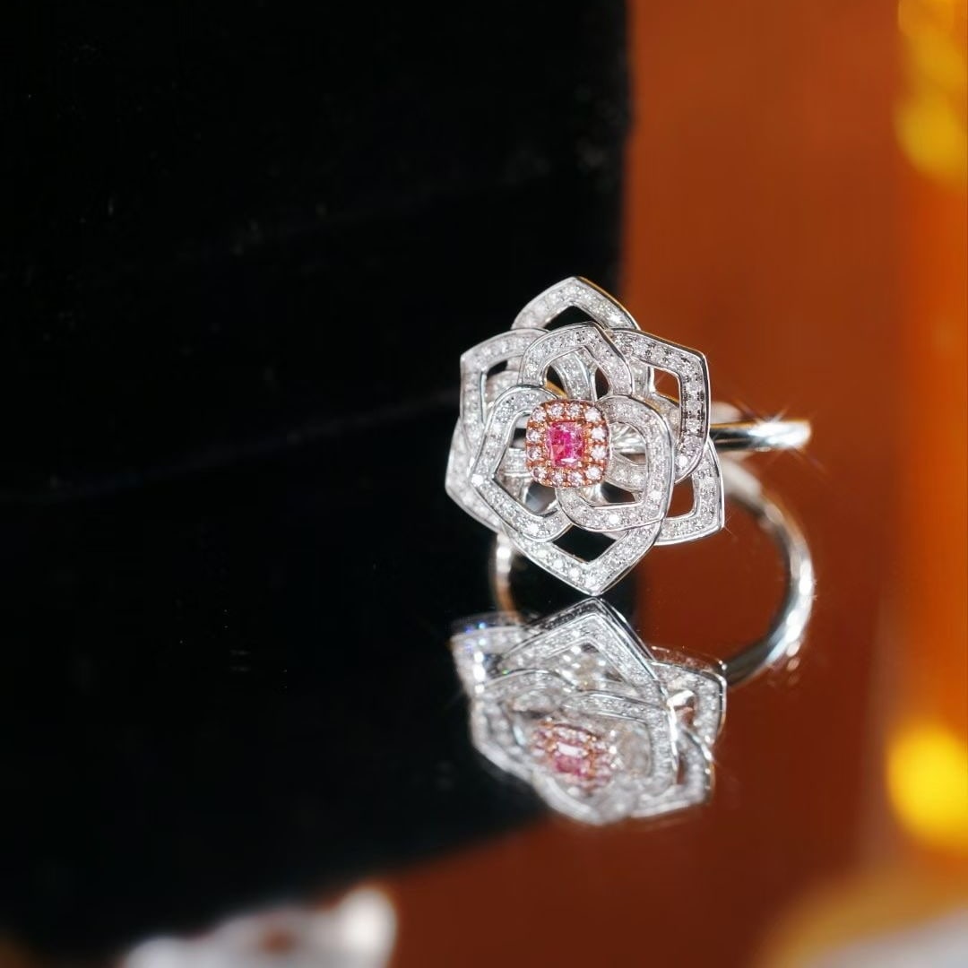 14k Gold 0.65 Ctw Natural Pink Diamond & Diamond Ring (1 of 5)