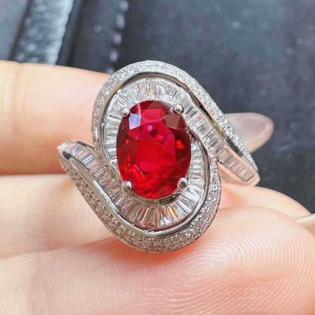 14k Gold 1.05 Ct Natural Ruby & Diamond Ring (1 of 5)