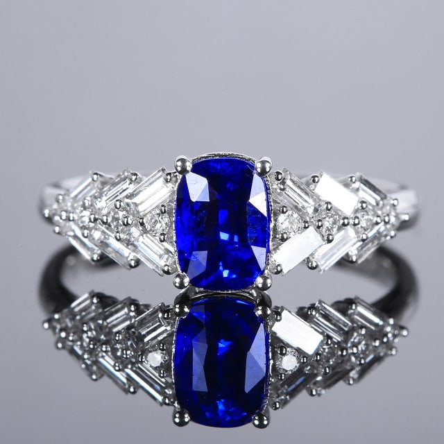 14k Gold 1.57 Ctw Natural Sapphire & Diamond Ring (1 of 5)
