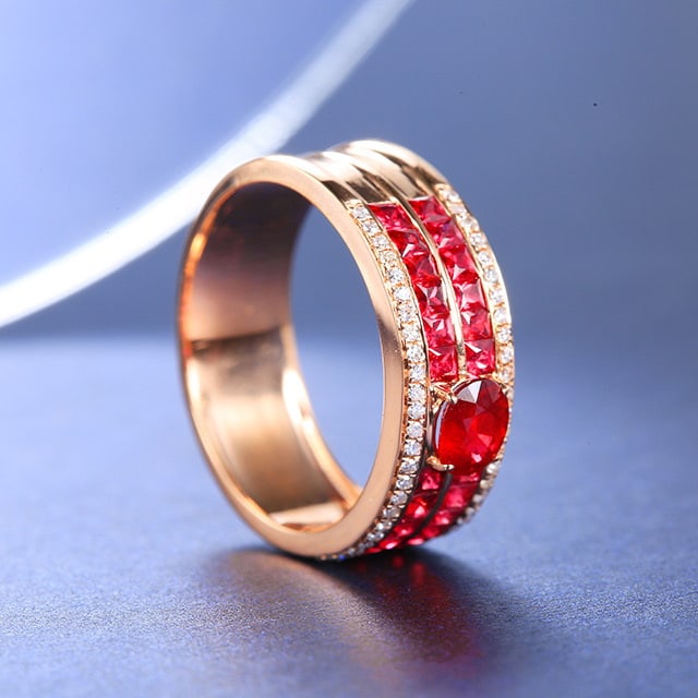 14k Gold 1.37 Ctw Natural Ruby & Ruby Ring - 3