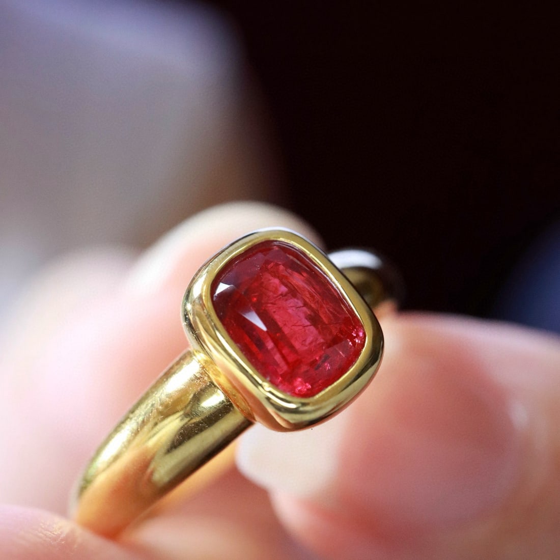 14k Gold 0.76 Ct Natural Ruby Ring - 3