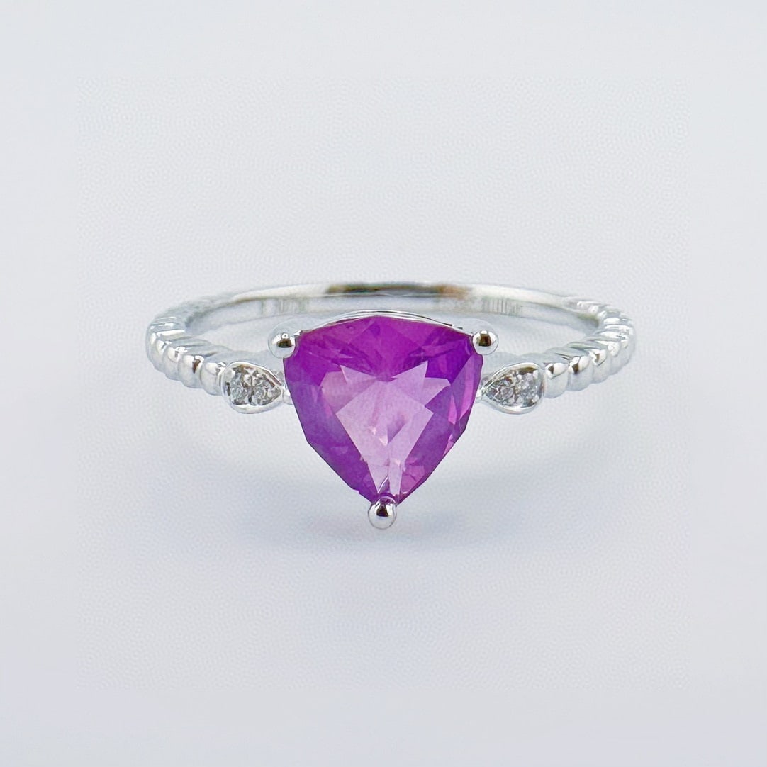 14k Gold 1.06 Ctw Natural Sapphire & Diamond Ring (1 of 4)