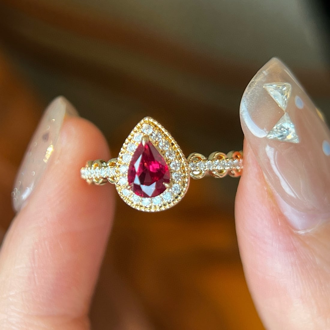 14k Gold 0.65 Ctw Natural Ruby & Diamond Ring (1 of 4)