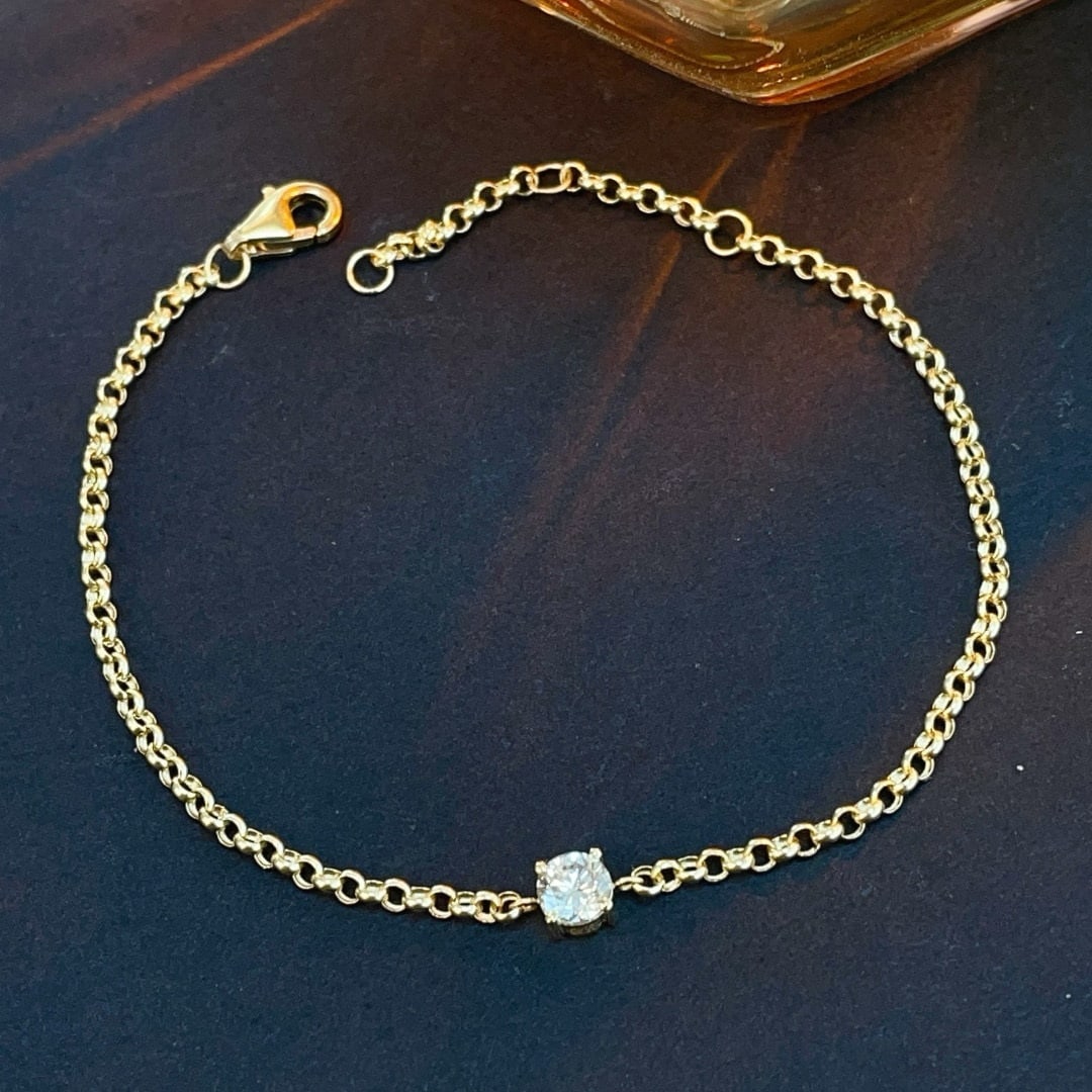 14k Gold 0.3 Ct Natural H Diamond Bracelet (1 of 5)