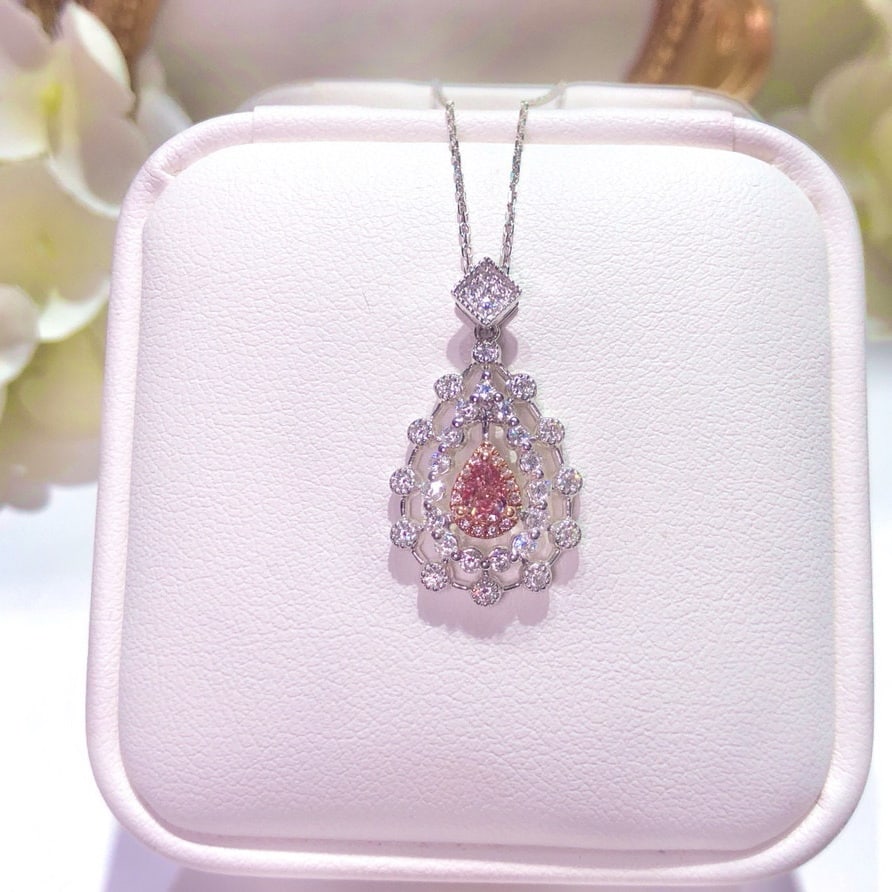 14k Gold 0.61 Ctw Natural Pink Diamond & Diamond Necklace (1 of 5)