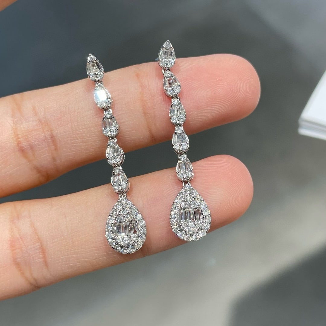 14k Gold 0.80 Ct Natural H Diamond Earrings (1 of 6)